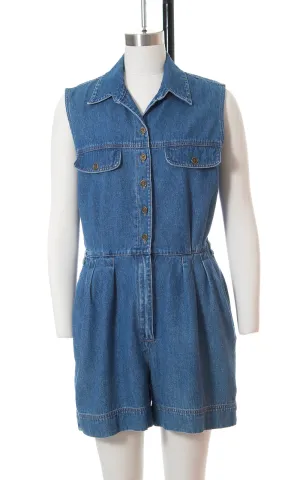 1990s Denim Romper with Pockets | medium/large