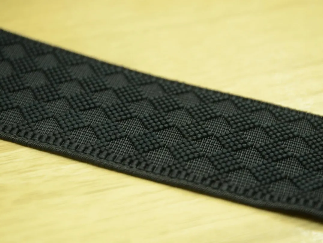 2" Wide Jacquard Waistband Elastic by the yard ,Sewing Elastic, Black & White Elastic