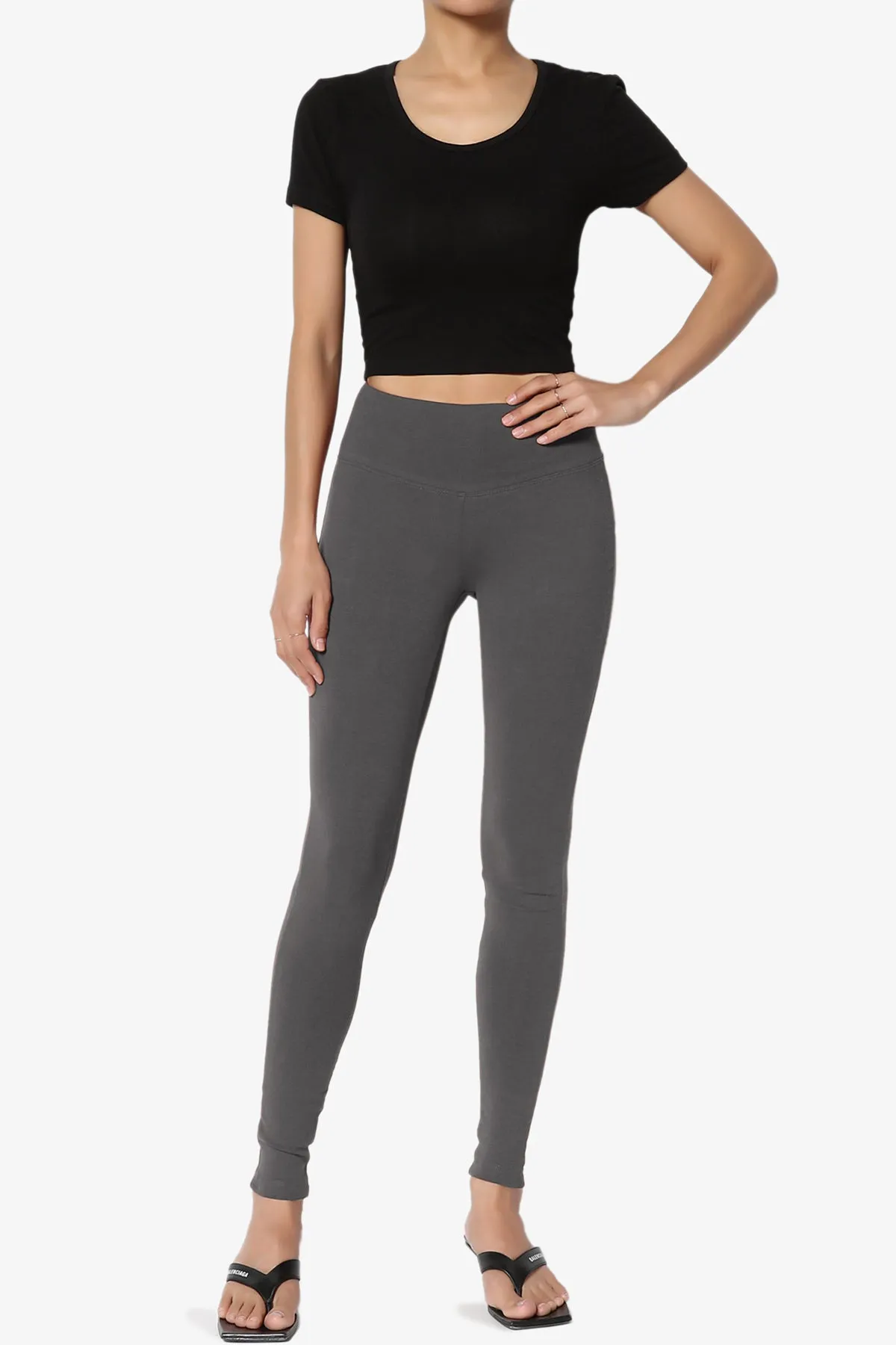 Ansley Cotton Wide Waistband Ankle Leggings
