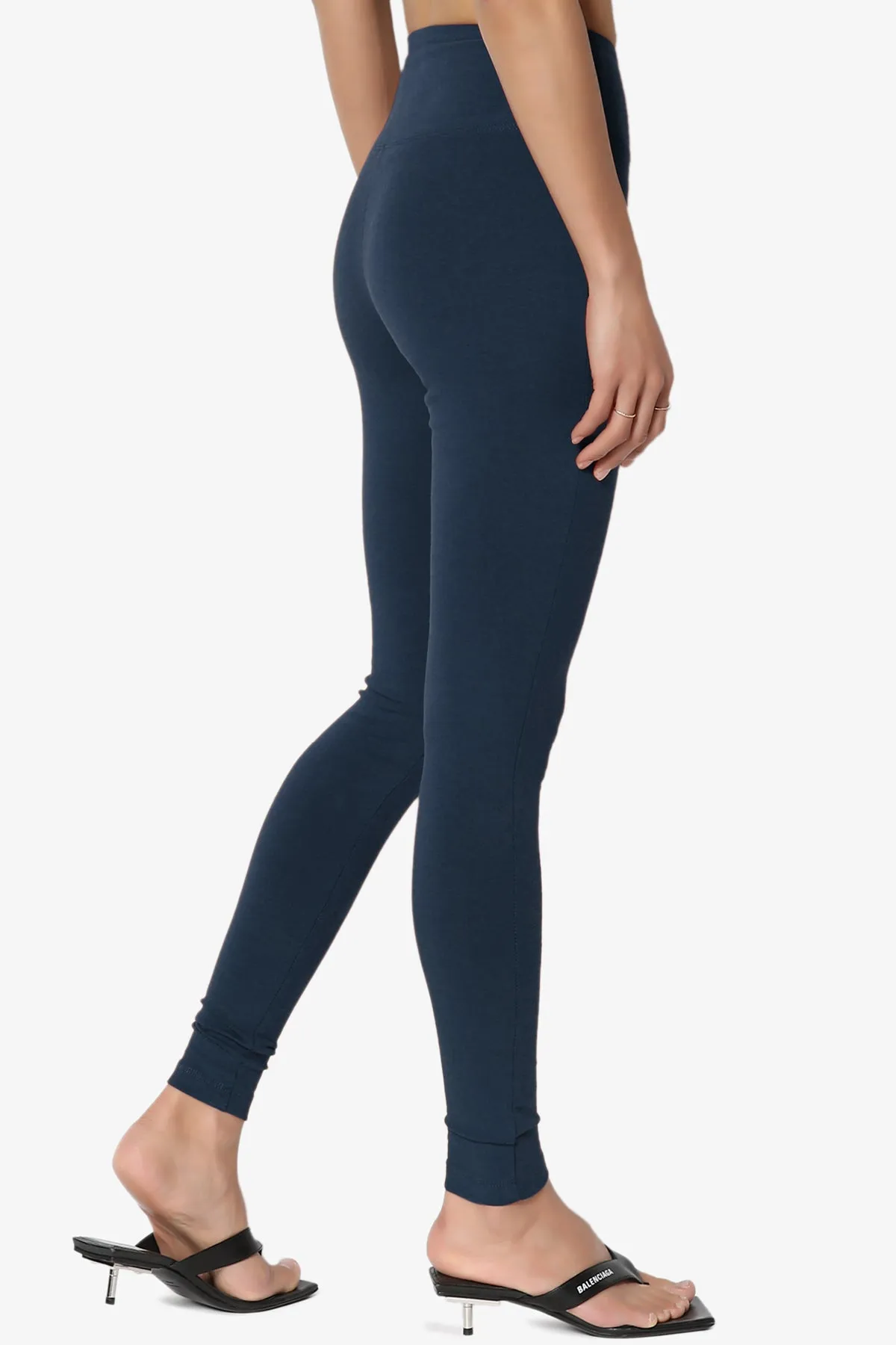 Ansley Cotton Wide Waistband Ankle Leggings