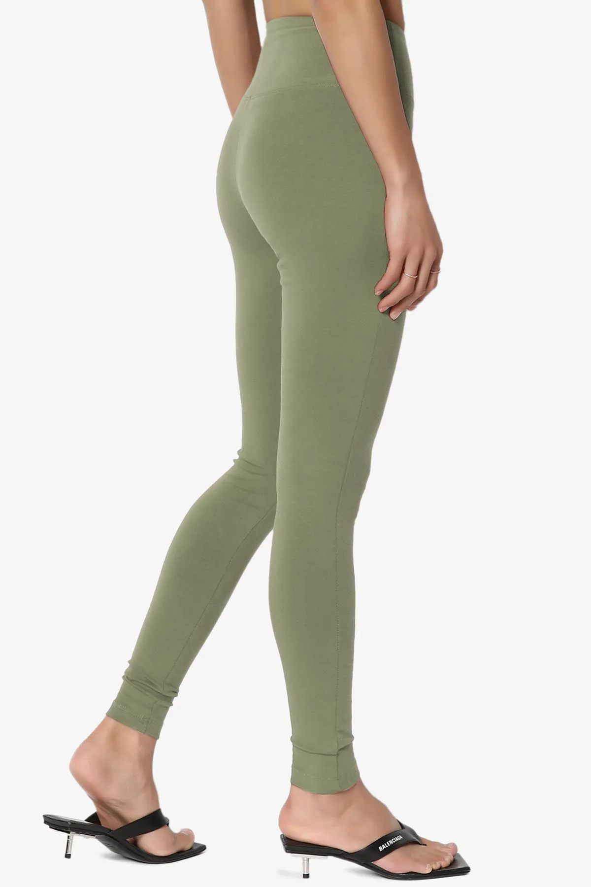 Ansley Cotton Wide Waistband Ankle Leggings