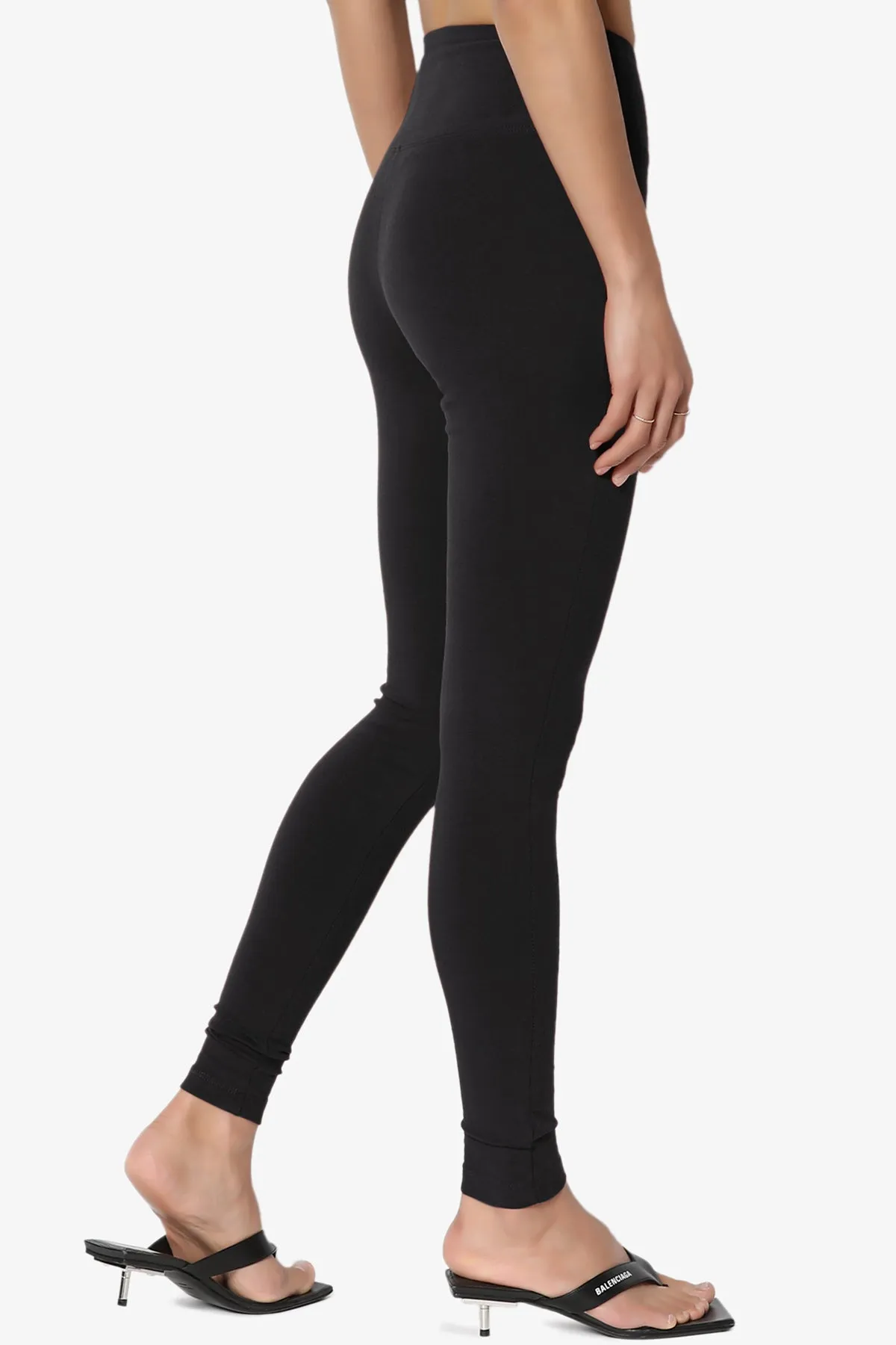 Ansley Cotton Wide Waistband Ankle Leggings