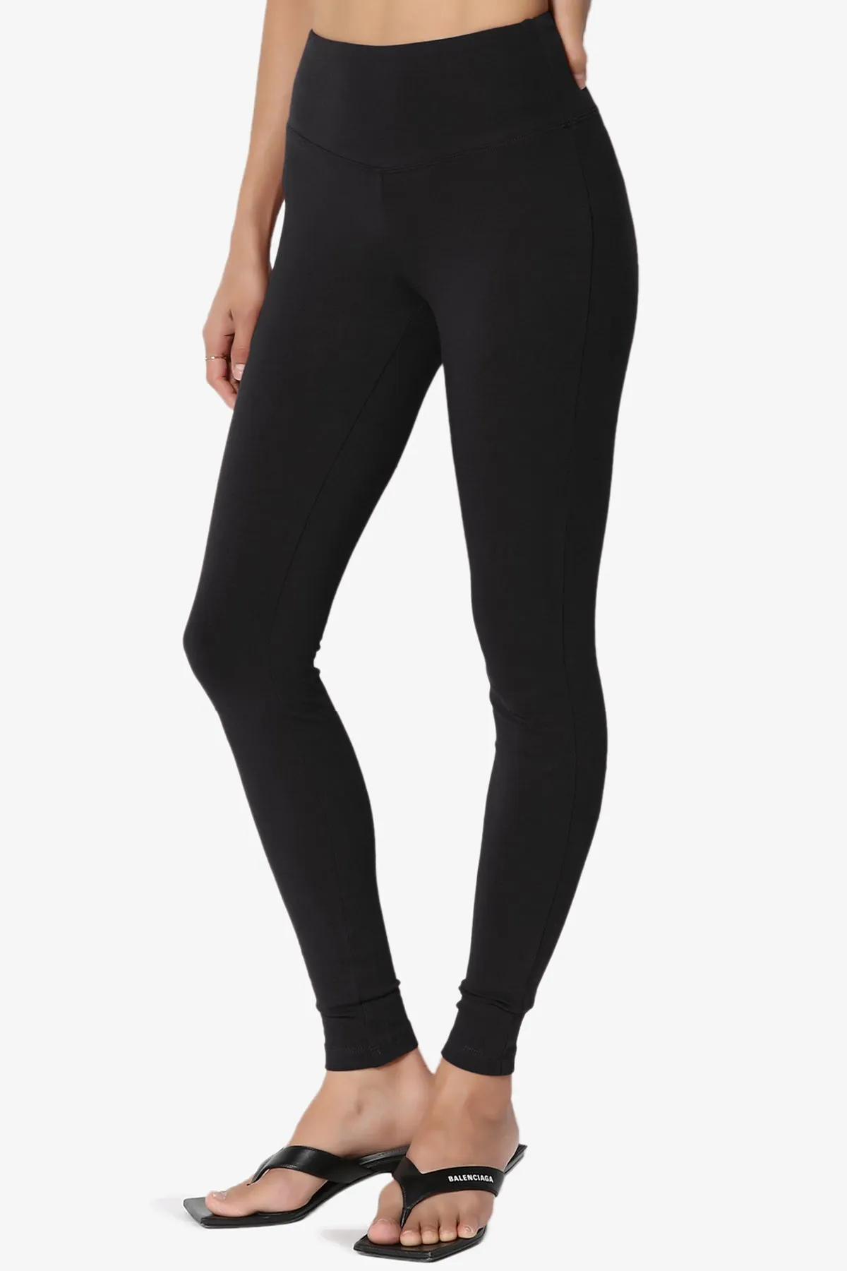 Ansley Cotton Wide Waistband Ankle Leggings