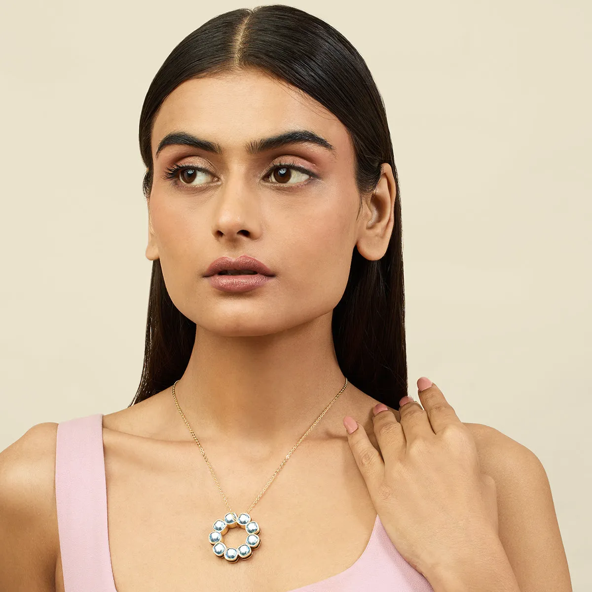 Aqua Goals Reversible Pendant Necklace