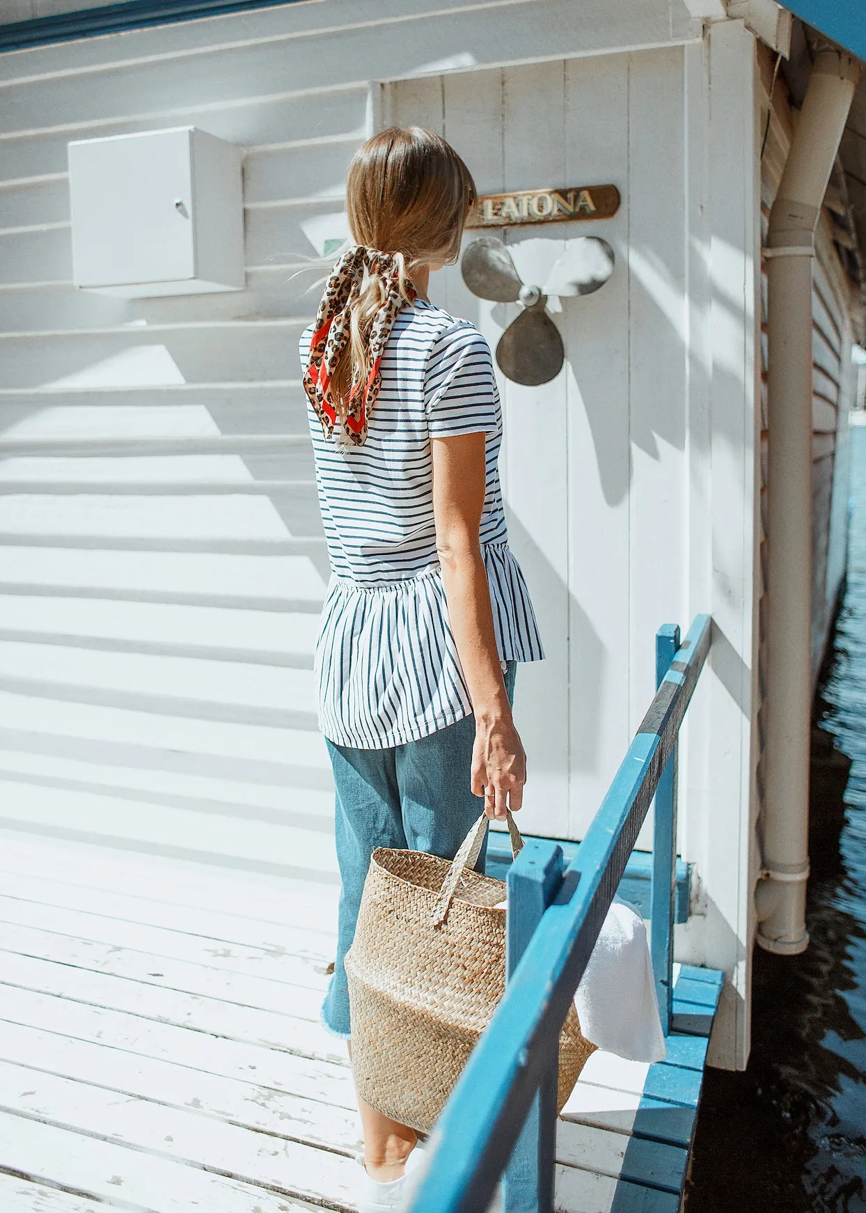 Flint Navy Stripe Tee
