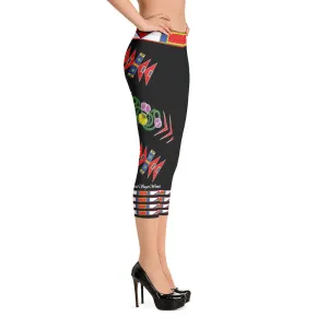 Gratitude Black Capri Leggings