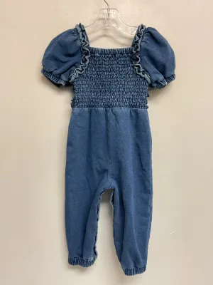 Habitual Size 12M Blue Cotton Blend Toddler Girls Ruffles Jumpsuits & Coveralls
