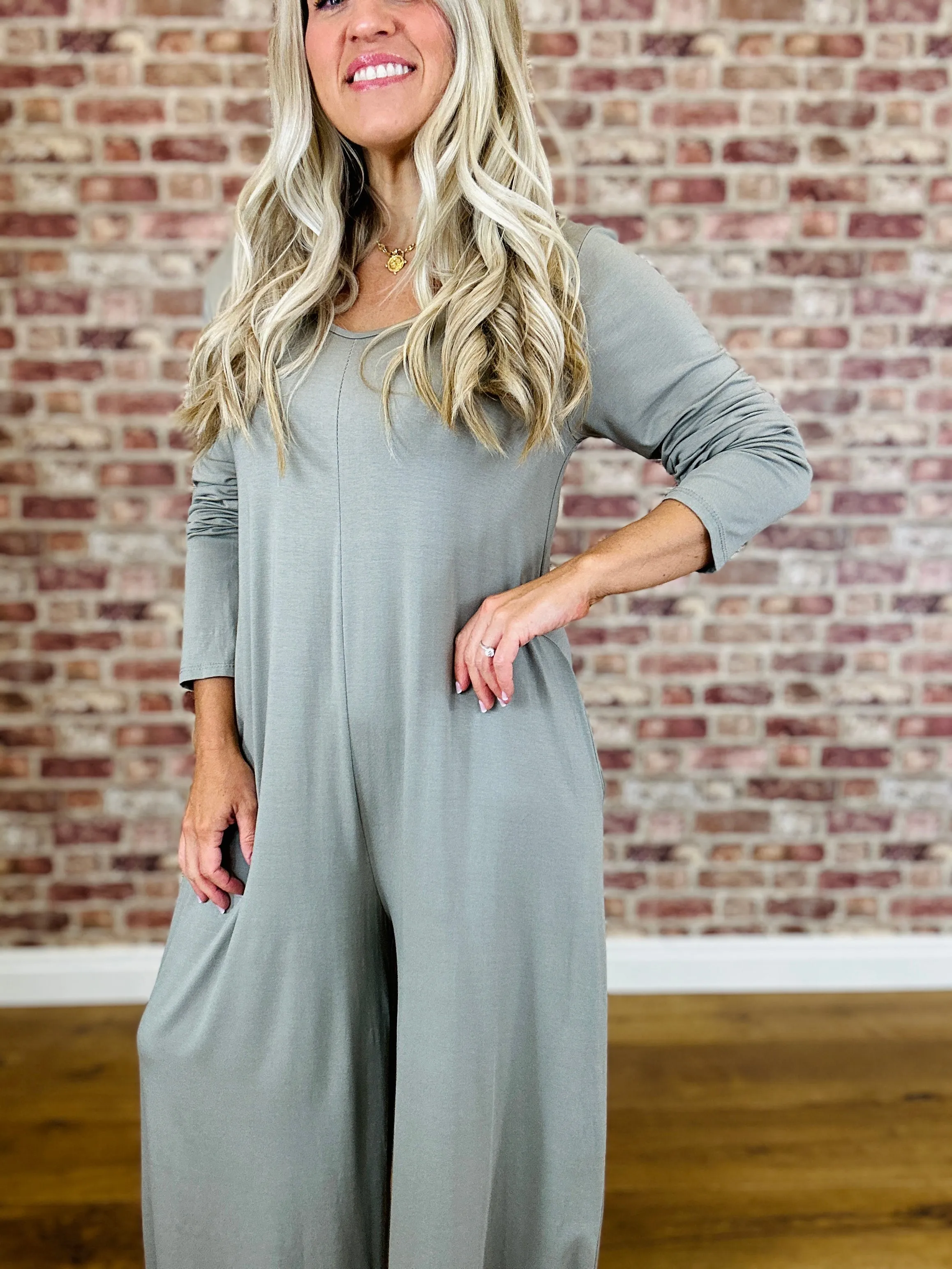 Long Sleeve Slinky Jumpsuits