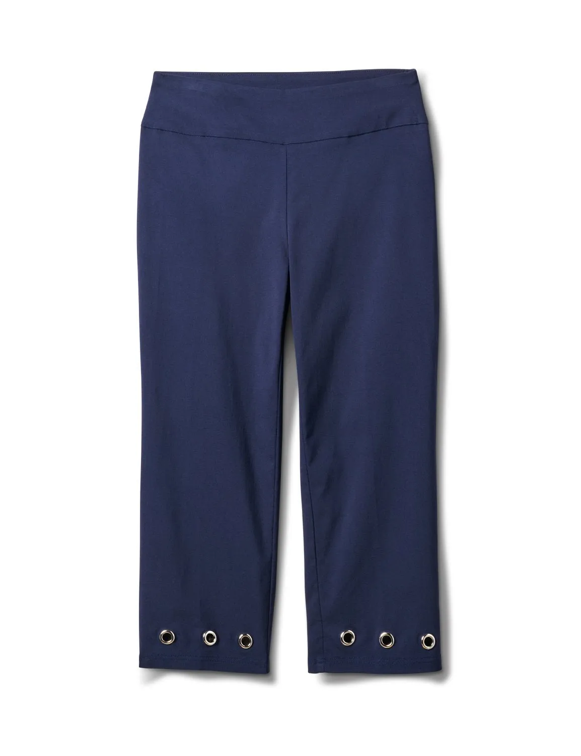 Pull On Crop Pant with Hem Grommet Detail