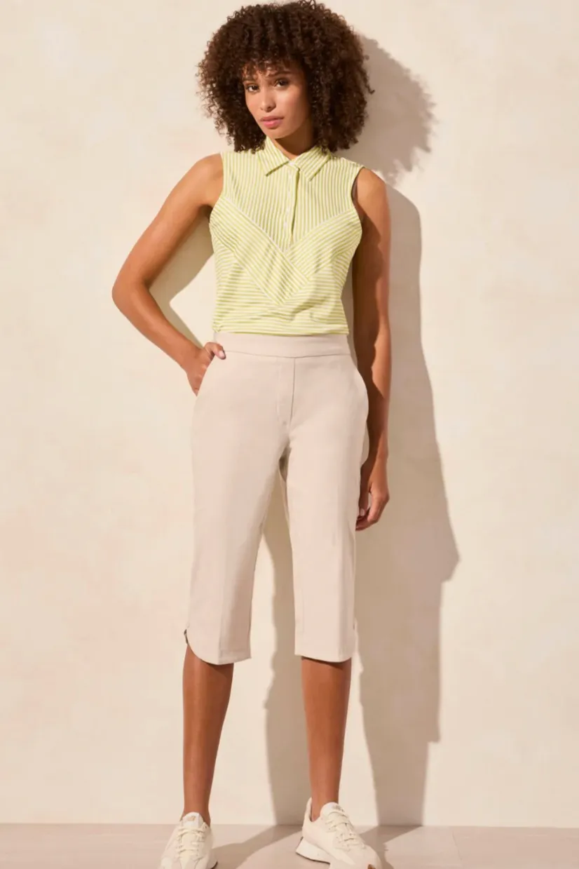 Tribal Flatten It Pull On Capri With Zip Pockets