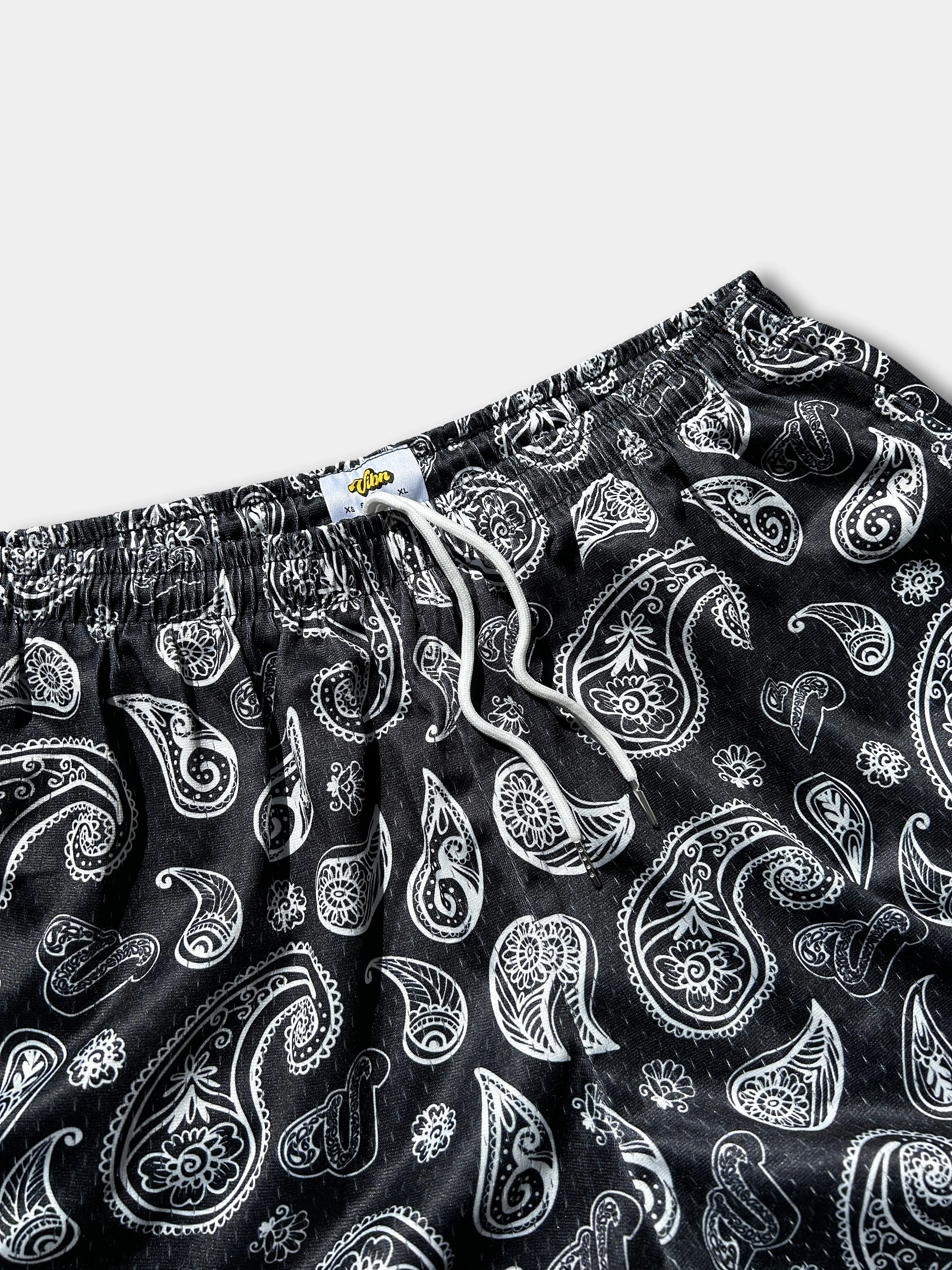Vibn Paisley Heavyweight Mesh Shorts - Onyx