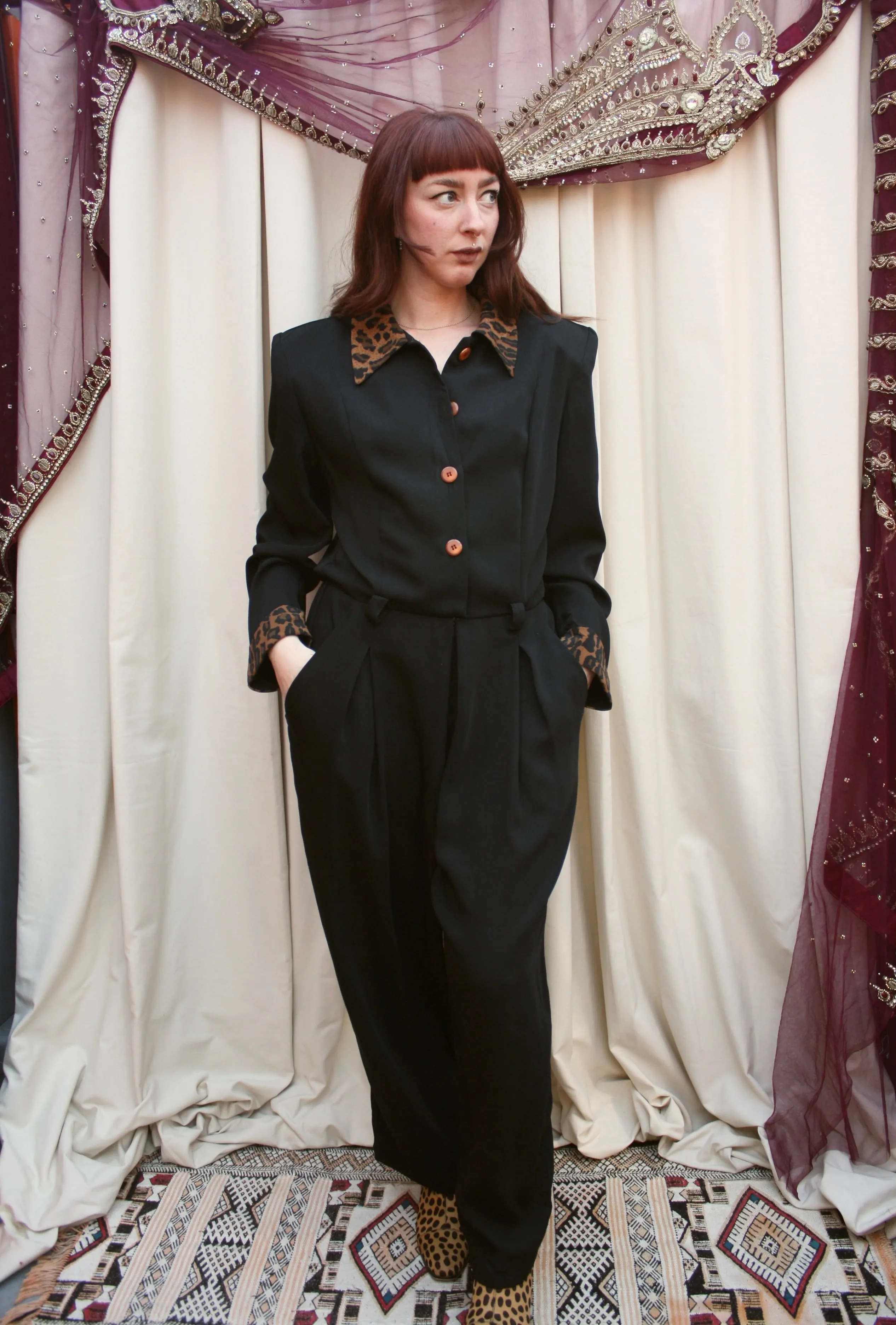 Vintage Leopard Print 80s Jumpsuit