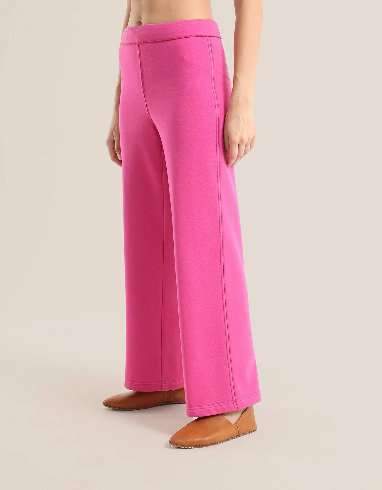 Wide leg milton pants with elastic on the back