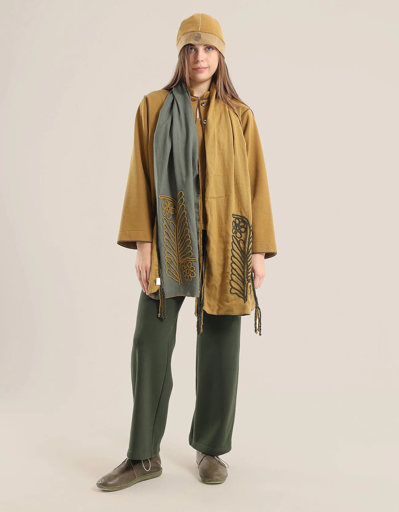 Wide leg milton pants with elastic on the back
