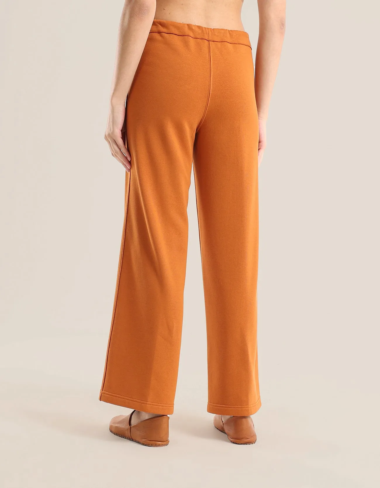 Wide leg milton pants with elastic on the back